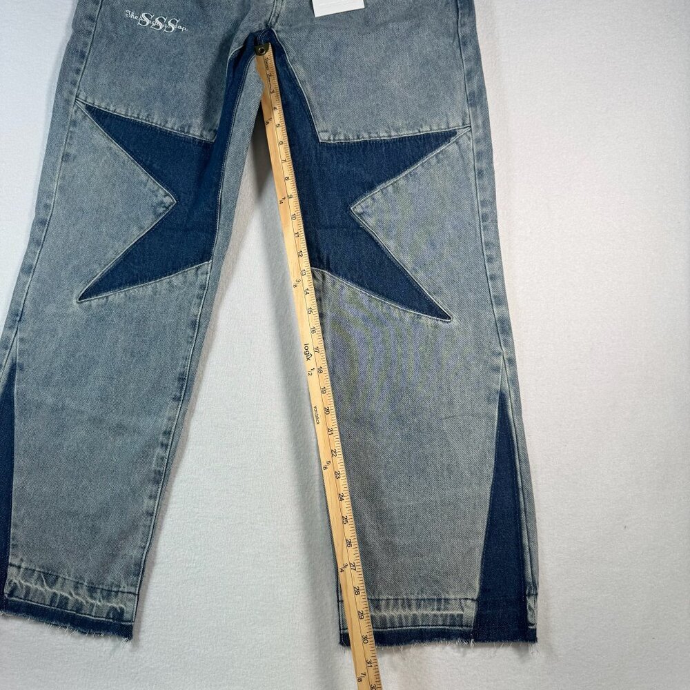 Aelfric Eden Jeans Womens 34 Blue Wide Leg Mid Rise Medium Wash - Picture 8 of 13